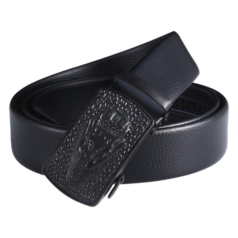 Belt men's leather automatic iron buckle business Korean belt creative leisure Joker wear-resistant gift belt wholesale
