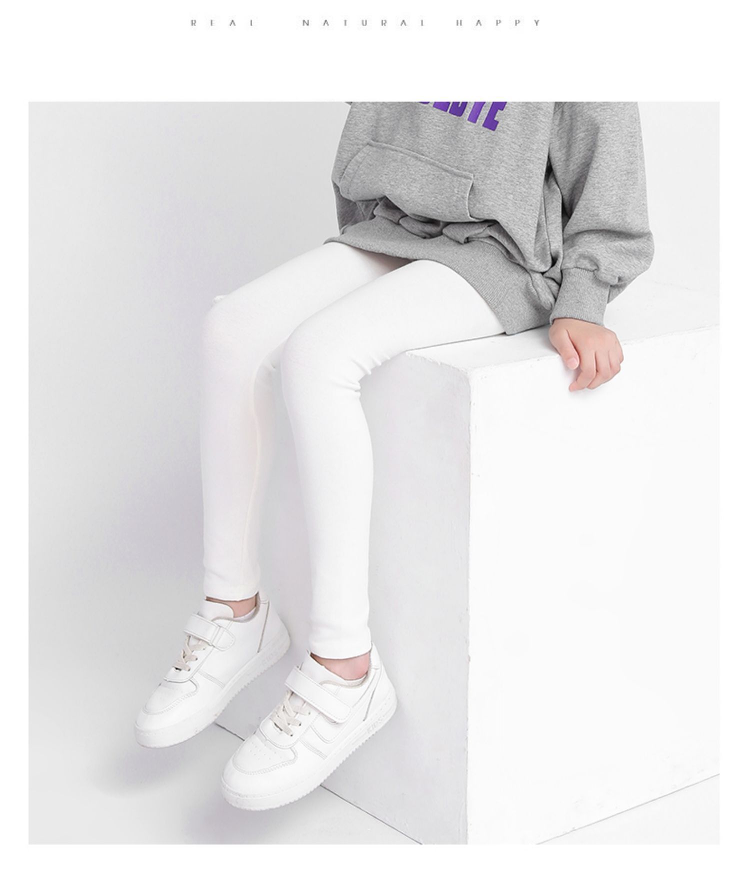 Picture of Girls Leggings Spring and Autumn Thin White Outer Wear Children's Women's Black Autumn Cotton Grey Baby Thick Long Pants