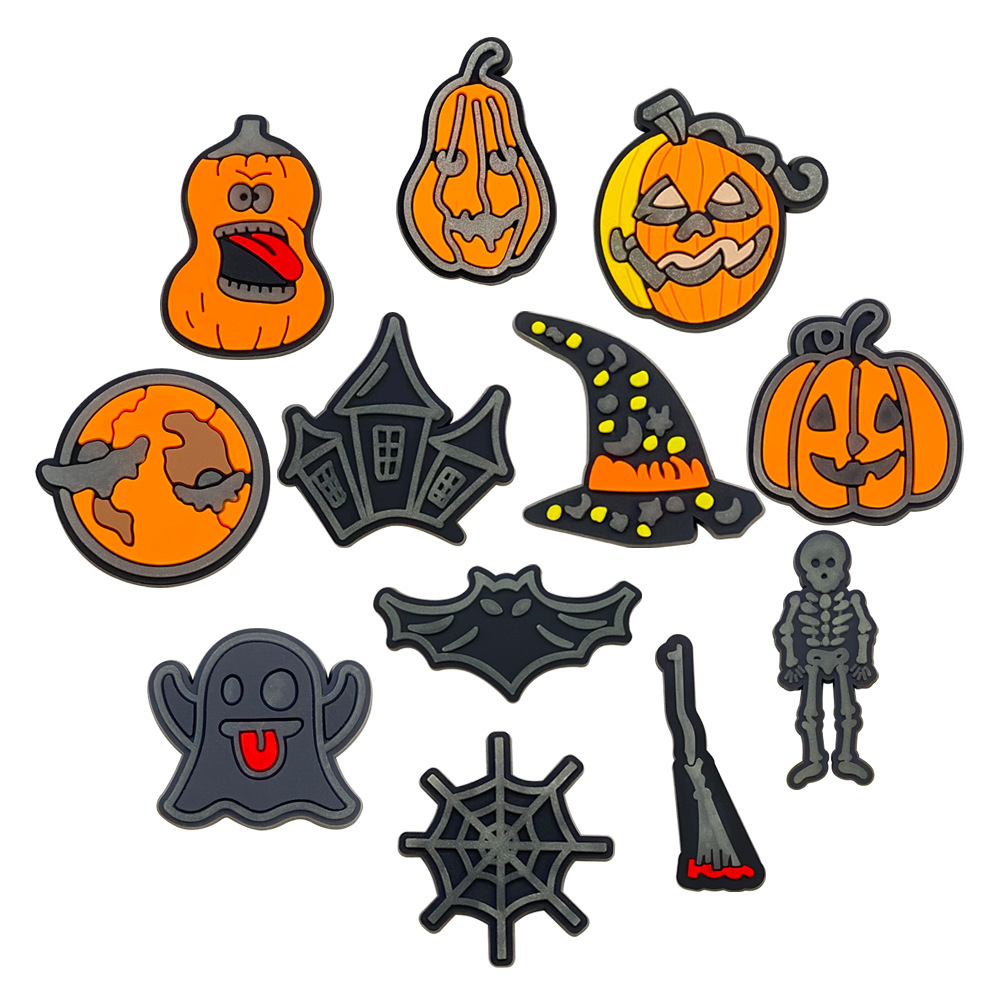 Picture of 12 suit Cartoon Luminous Halloween Cave Shoes Shoes Flower Shoe Buckle DIY Halloween Gift Sandals Accessories