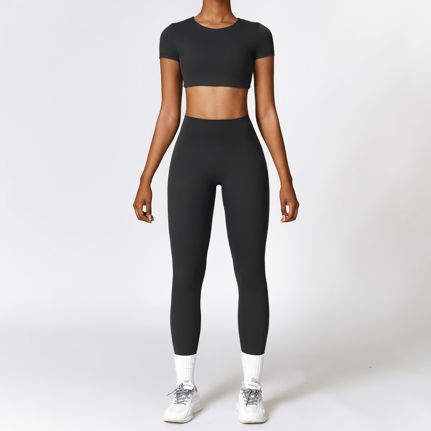 Picture of Zechuang European and American tight brushed yoga suit quick-drying workout clothes winter outdoor running sports suit female 8519