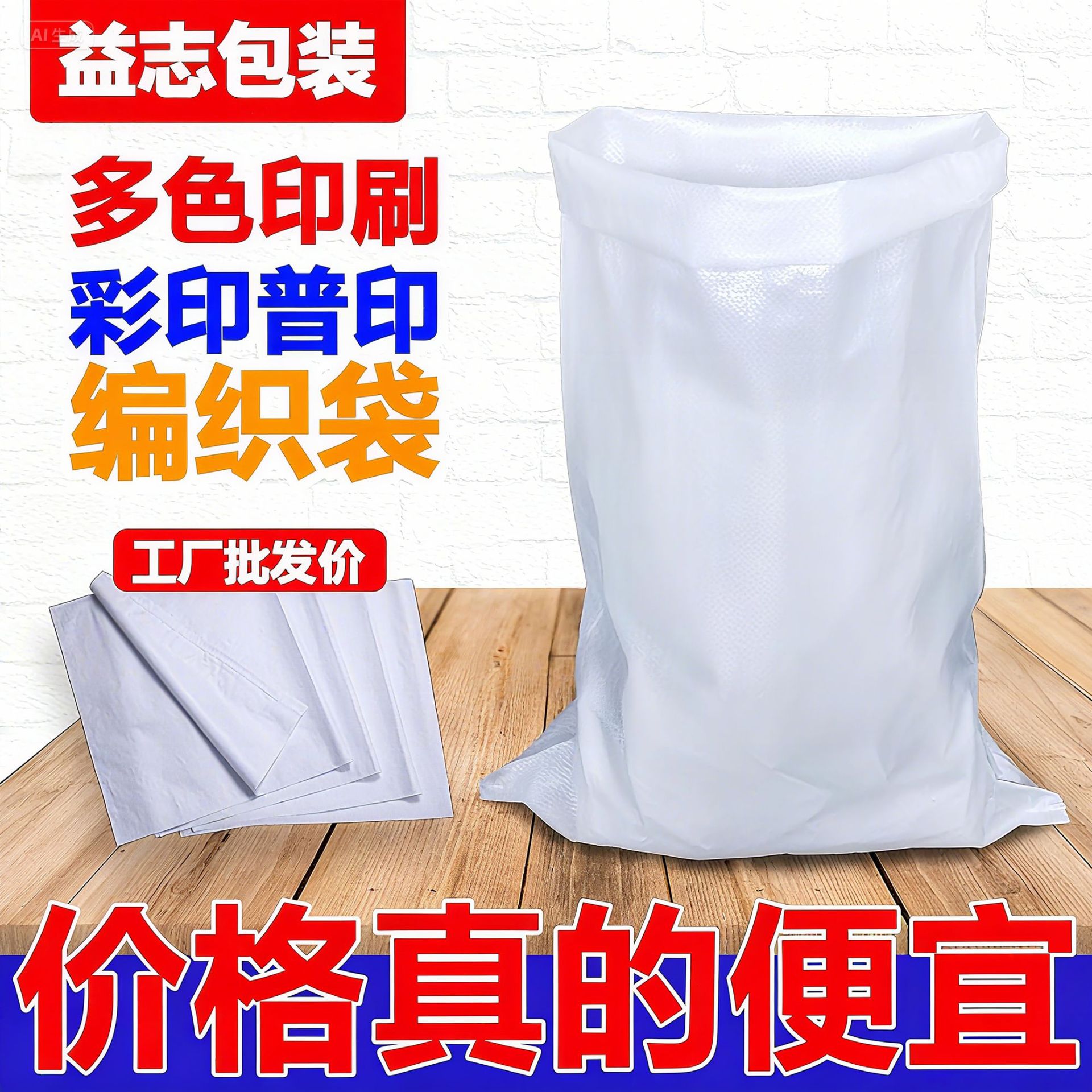 White Woven Bag Custom Snakeskin Bag Rice Flour Bag Flood Control pp Plastic Moving Bag Grain Bag Sack