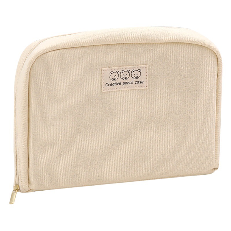 Large capacity pencil case 90 degree opening simple stationery girls hand account material goo card storage bag cosmetic bag