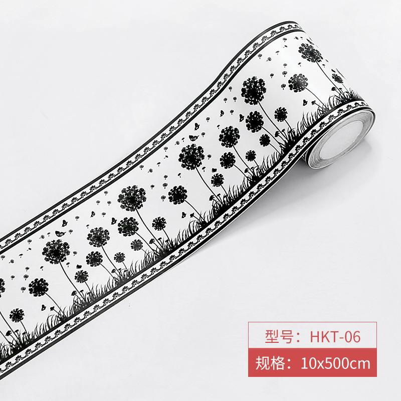 Picture of Bathroom Waistline Stickers Self-Adhesive Waterproof Living Room Bedroom Kitchen Skirting Tile Stickers Pvc Wallpaper Decorative Wall Stickers