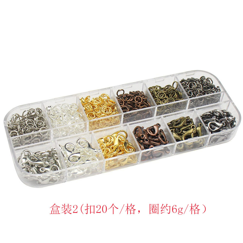 Picture of Cross border hot sale wholesale 6 color metal lobster clasp iron ring jewelry small accessories boxed DIY bracelet necklace accessories