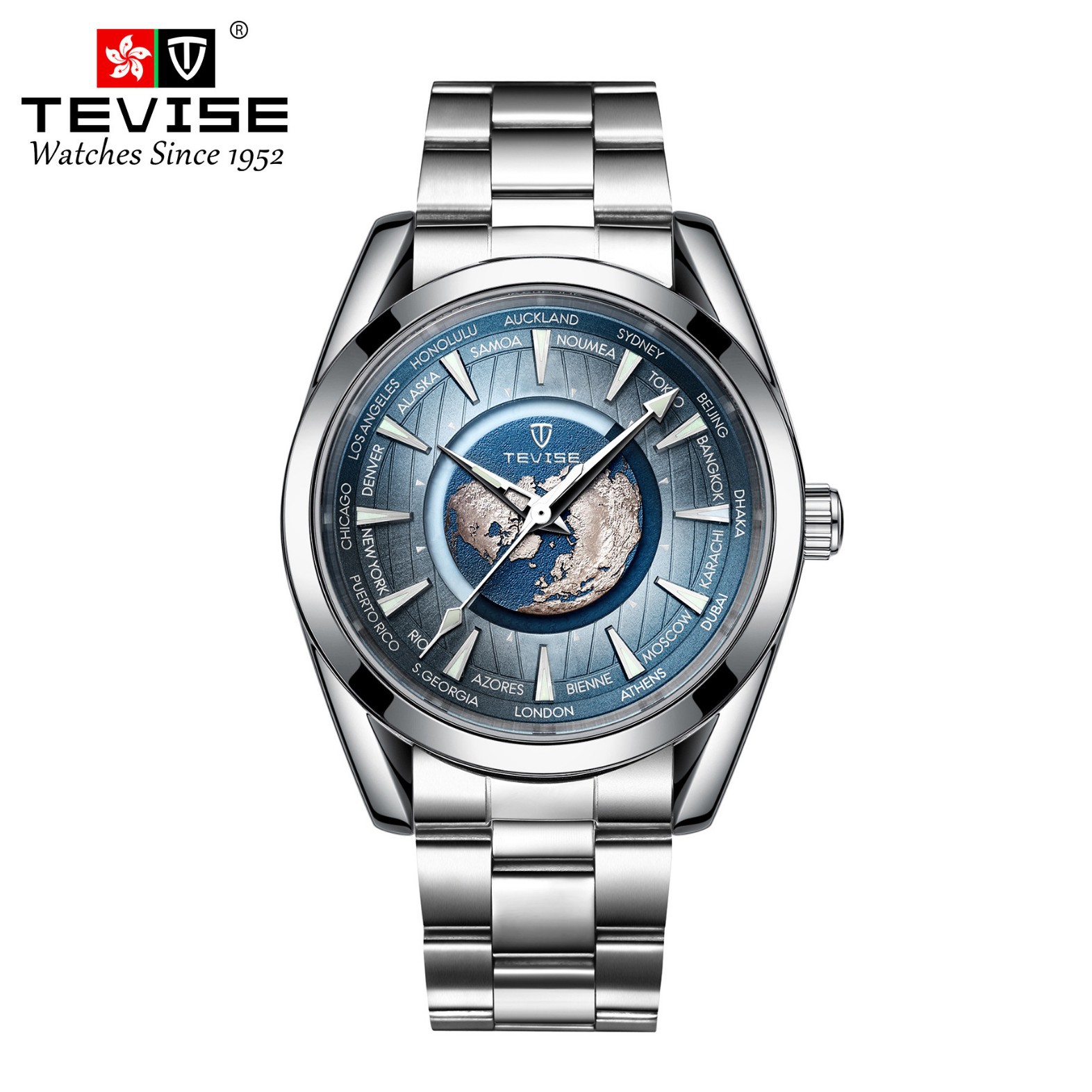 TEVISE brand watch 2024 new generation of hair through the bottom of the multi-functional automatic mechanical watch men's watch