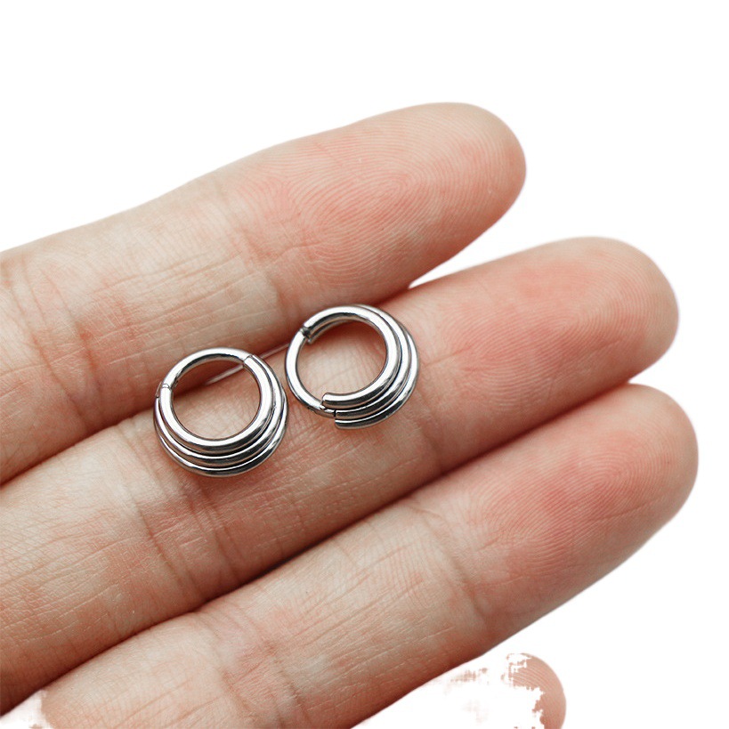 Cross-border Hot Puncture Jewelry Closed Nose Ring Universal 316 Stainless Steel Earrings Nose Ring Puncture Nose Spikes