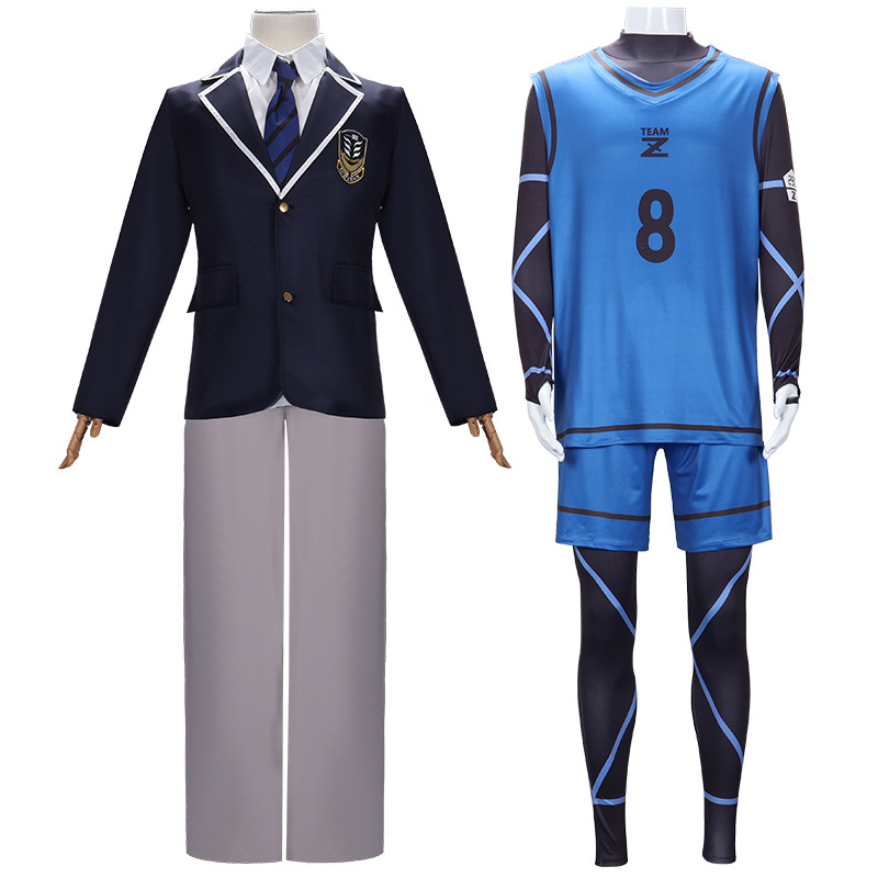 Picture of BLUELOCK blue prison jersey cos Jie Shiyi Bee Music Back thousand cut leopard Ma Guo God Lian Jie Shiyi cos