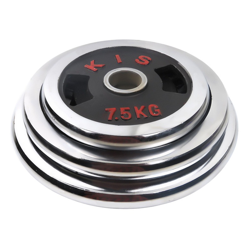 Source manufacturers dumbbell plate electroplated dumbbell plate barbell plate hand grip men's and women's home fitness equipment removable spot