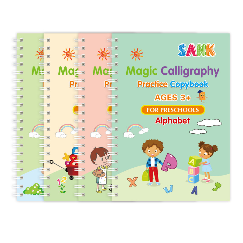 Factory Sales Foreign Trade Cross-border English Version Children's Magic Groove Copybook Preschool Hard Pen Full English Practising Post Board Students