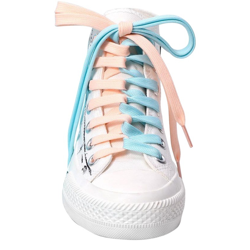 Colorful Shoelace Flat Double Thick sneaker Basketball Shoes Casual Pants with Drawstring Fine Pattern Distinctive in stock Shoes Rope