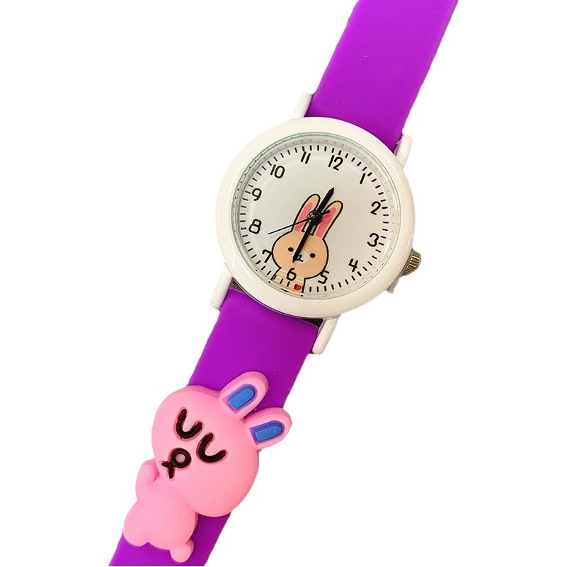 Kindergarten children's watch rabbit cartoon cute three-dimensional decorative pointer quartz watch Girl's watch