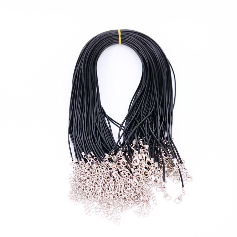 Picture of D Jewelry Accessories DIY Necklace Rope Lobster Clasp Leather Rope Korean Wax Thread Necklace Rope Black Leather Rope Pendant Pendant Rope