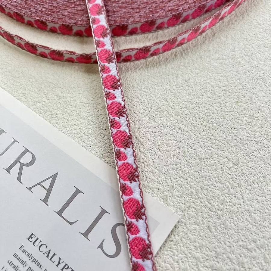 Jacquard Ribbon Ethnic Lace Strawberry Pattern Clothing Shoe Bag Accessories Width 0.9cm A- 3211