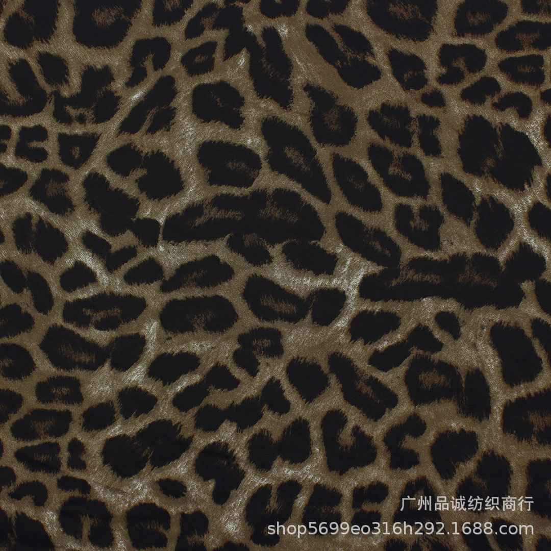 Picture of 100D four-sided elastic printing European and American leopard print chiffon printed cloth cross-border women's clothing dress shirt children's clothing fabric