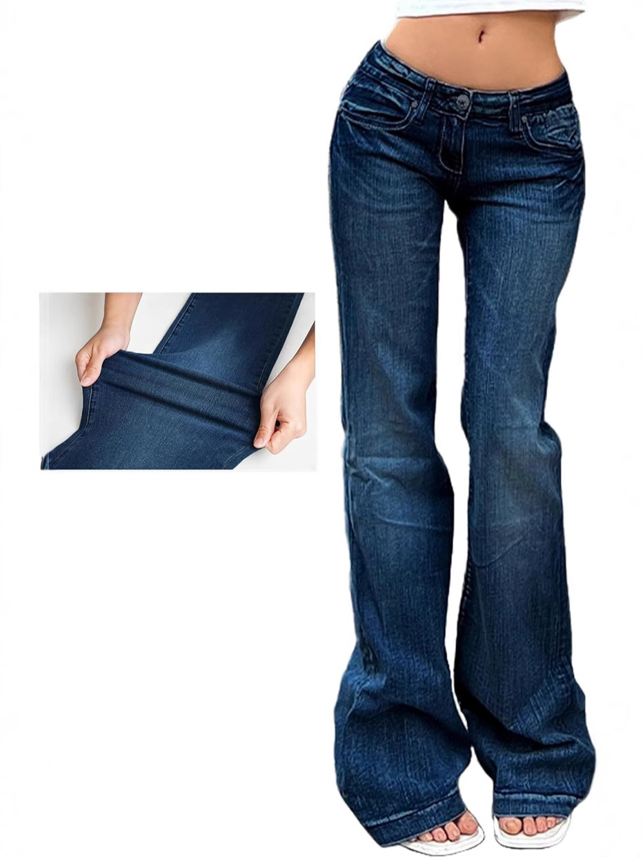 European and American Export Temu American Retro Sexy Bell-Bottomed Pants Slim Slim Stretch Jeans Women's Pants