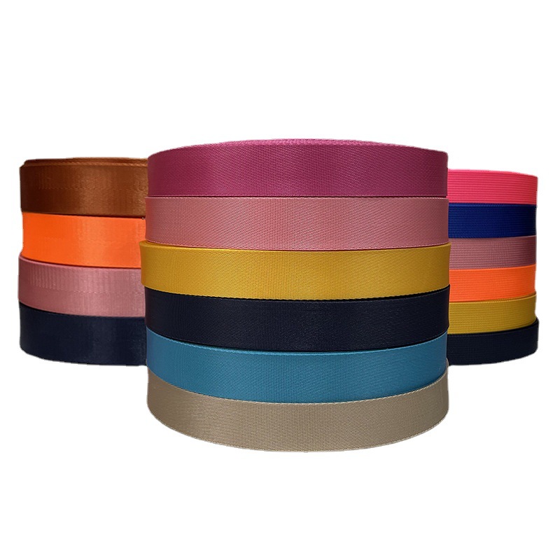 Nylon Webbing Colorful Dense Herringbone American Pattern Webbing Luggage Accessories Webbing Nylon Belt Processing and Customization
