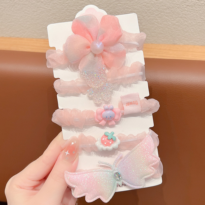 Picture of Summer children's ball head rubber band hair rope new little girl tie head high elastic hair band hair accessories do not hurt hair headdress