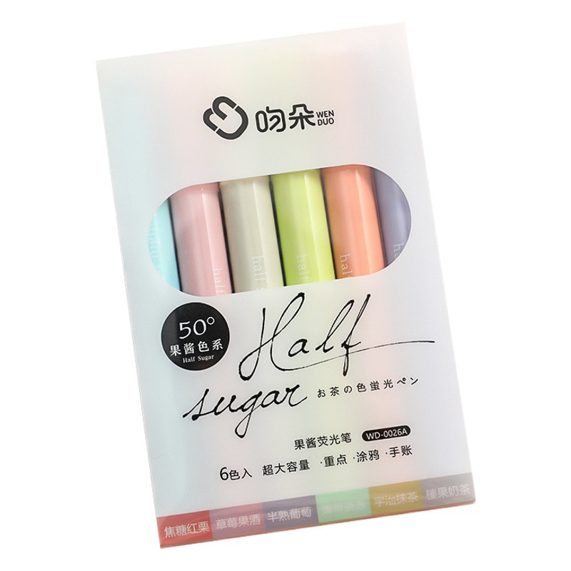 Half-Sugar Highlighter Eye Protection Colorful Marker Pen Light Colorful Student Marker Pen Colorful High-Value Handbook Colorful Pen