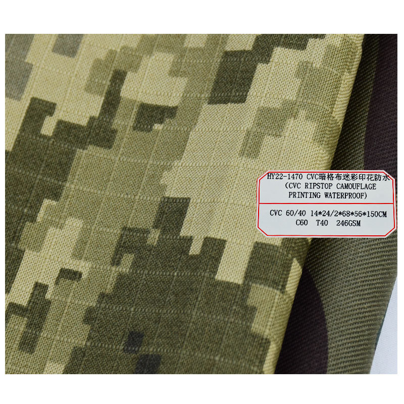 Cvc Tear-Proof Dark Plaid Waterproof Autum Work Uniform Casual Camouflage Printed Fabric
