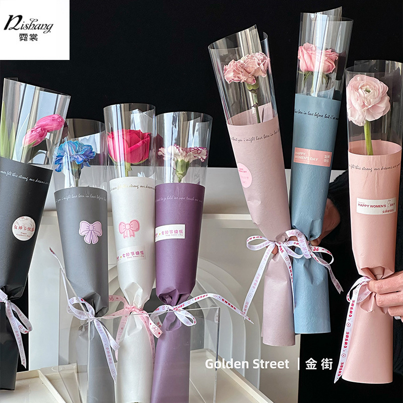 Goddess single flower bag multi-bouquet wrapping paper mini bouquet bag rose bag flower gift packaging material