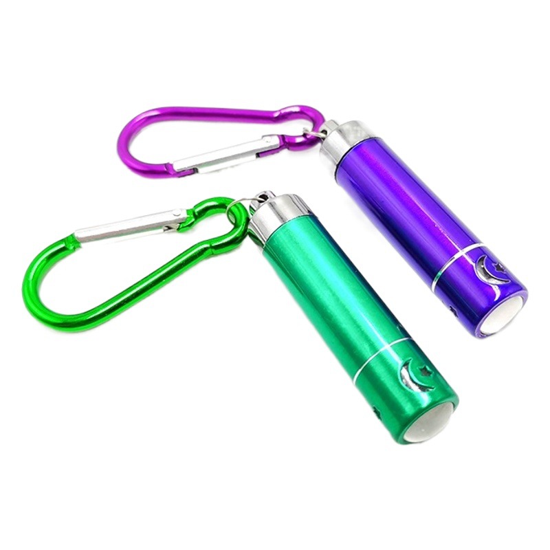 Cross-border outdoor small flashlight keychain aluminum alloy carabiner mini led flashlight advertising LOGO gift