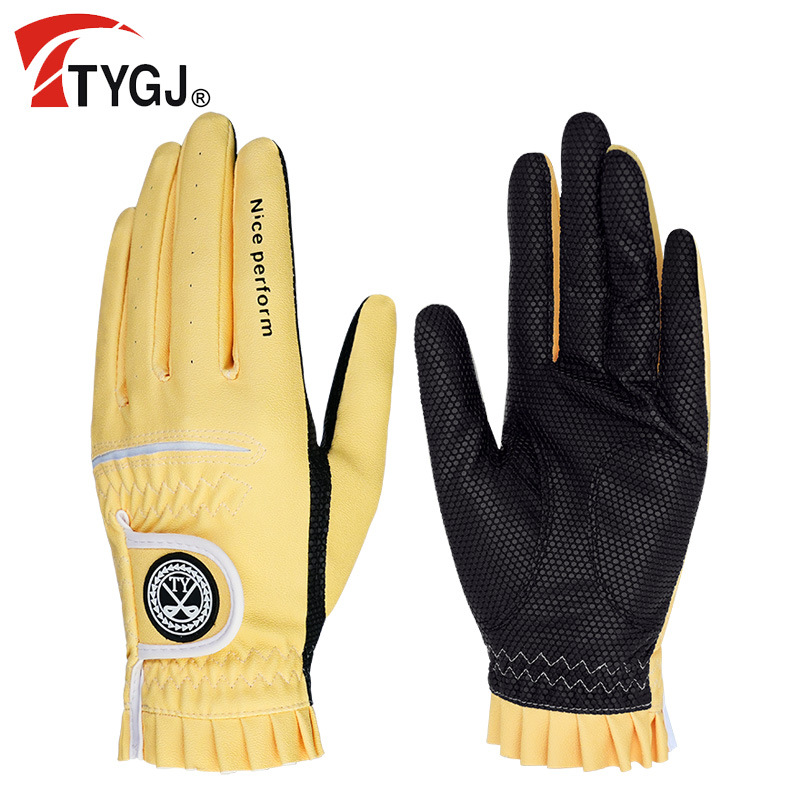 Picture of Cross-border supply new golf gloves Korean style women's golf gloves golf non-slip PU leather gloves