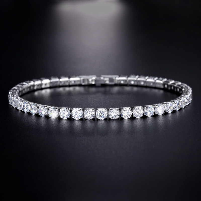 Picture of 4.0mm zircon tennis bracelet for men and women fashion simple bracelet jewelry ins cross-border factory wholesale