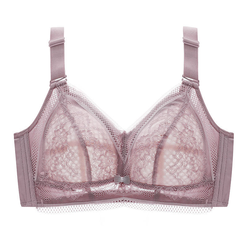 Picture of plus size Women's Non-rimless Underwear Bra Large Cup chubby girl Ultra-thin Adjustable Breast Tinkling Auxilum Large and Small Chest