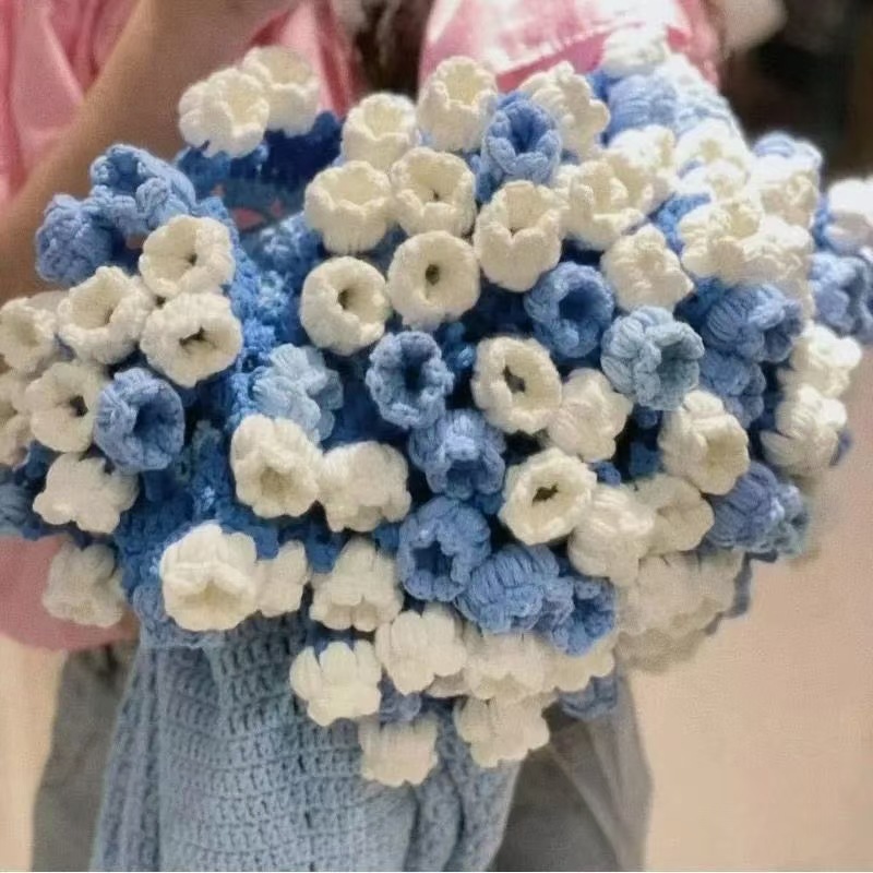 Picture of Pointed Rose Bouquet Blanket Pure Hand Woven DIY Wool Material Pack Creative Crochet Flower Blanket Gift