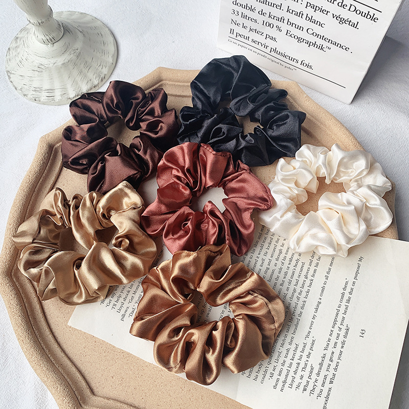 Picture of Cross-border large intestine ring hair ring South Korea knot east ins solid color net red hair rope simple hair accessories factory wholesale