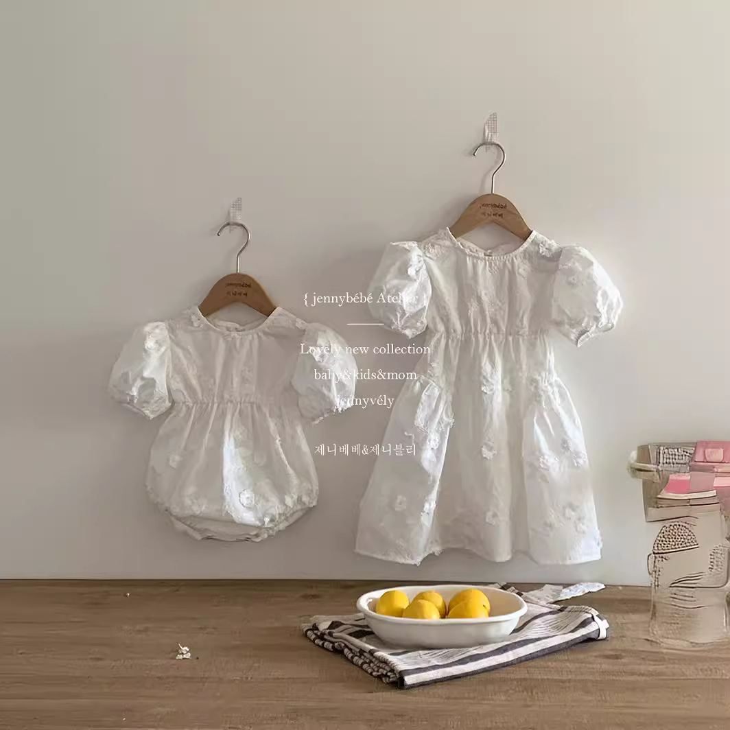 jennybebe Instagram Style Parin-Child Dress dress Baby Western Style Embroidered Jacquard Climbing Dress Baby Girl Princess Dress