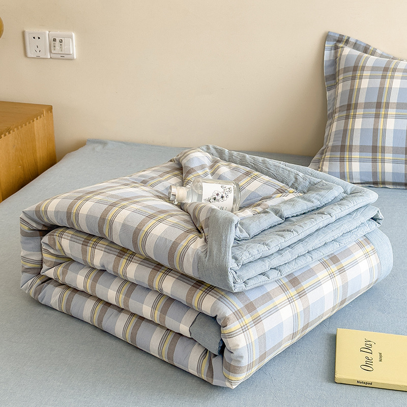 New Muji-Style Summer Quilt for Student Dormitories, Muji-Style Summer Cool Quilt, Air-Conditioning Quilt, Machine Washable, Soft and Thin Quilt