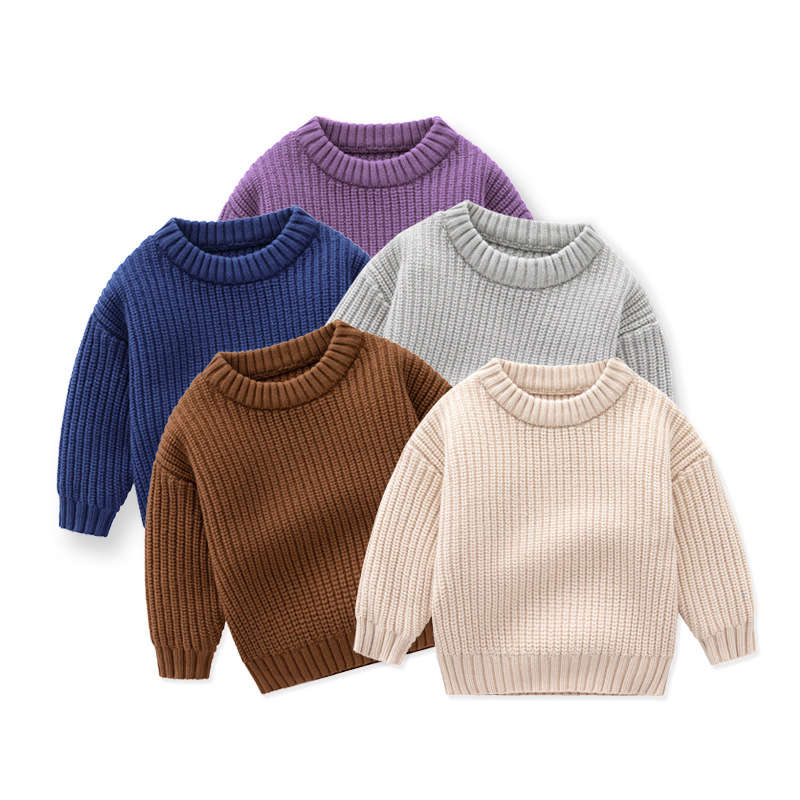 Picture of Foreign Trade Children's Clothing Factory Customized Baby Knitwear Loose Round Neck Girls and Boys Autumn and Winter Baby Knitwears Children's Knitwears