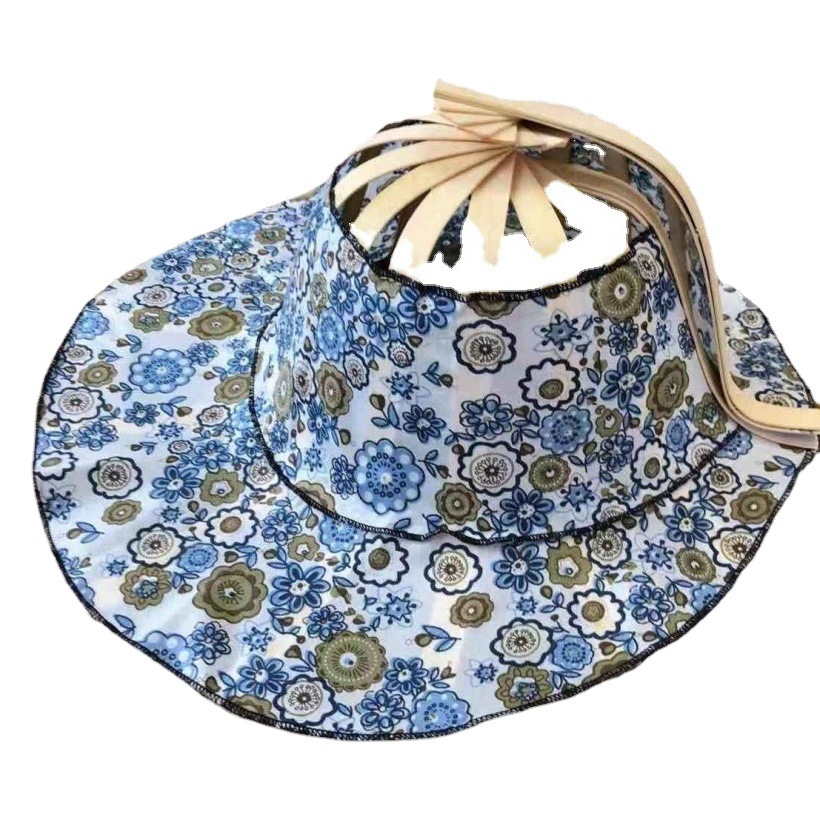 Trendy New Creative Bamboo Folding Fan Hat Sun Protection Hat Convenient for Travel Can Be Used as a Fan Creative Folding