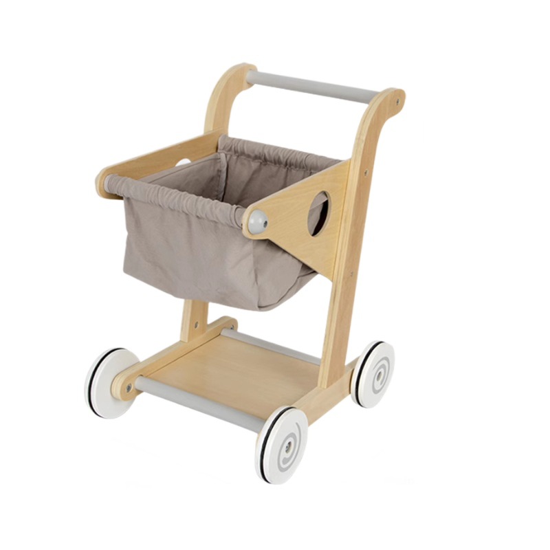 Picture of Wooden Children's Shopping Cart Toys Boys and Girls Simulation Supermarket Cart Play House Walker Toy Set