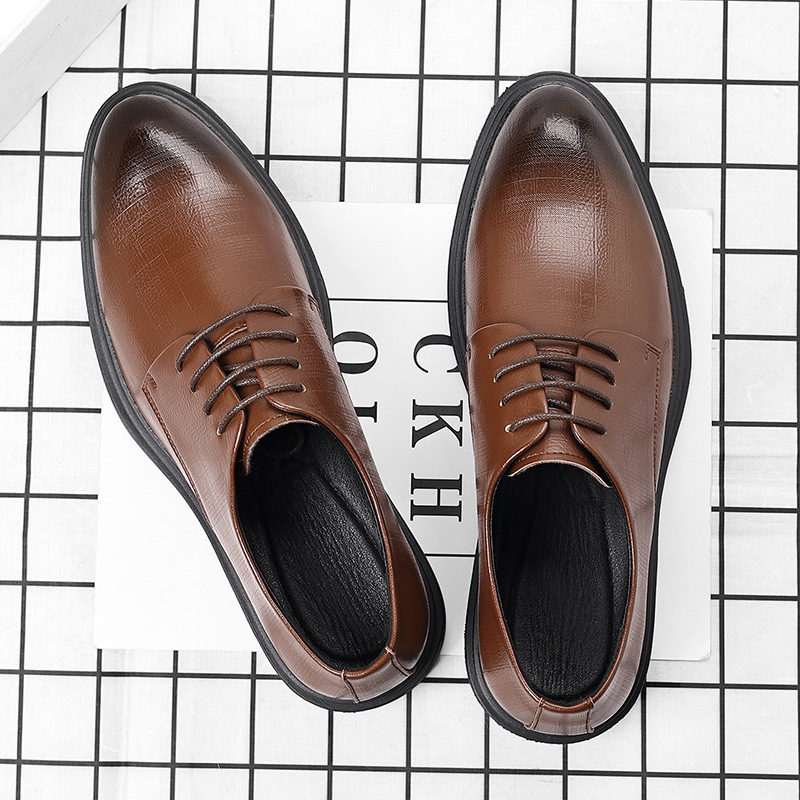 2025 Autumn and Winter New British Style Formal Business Pointed Toe Heightening Wedding Shoes Groom Suit Shoes One Drop Shipping