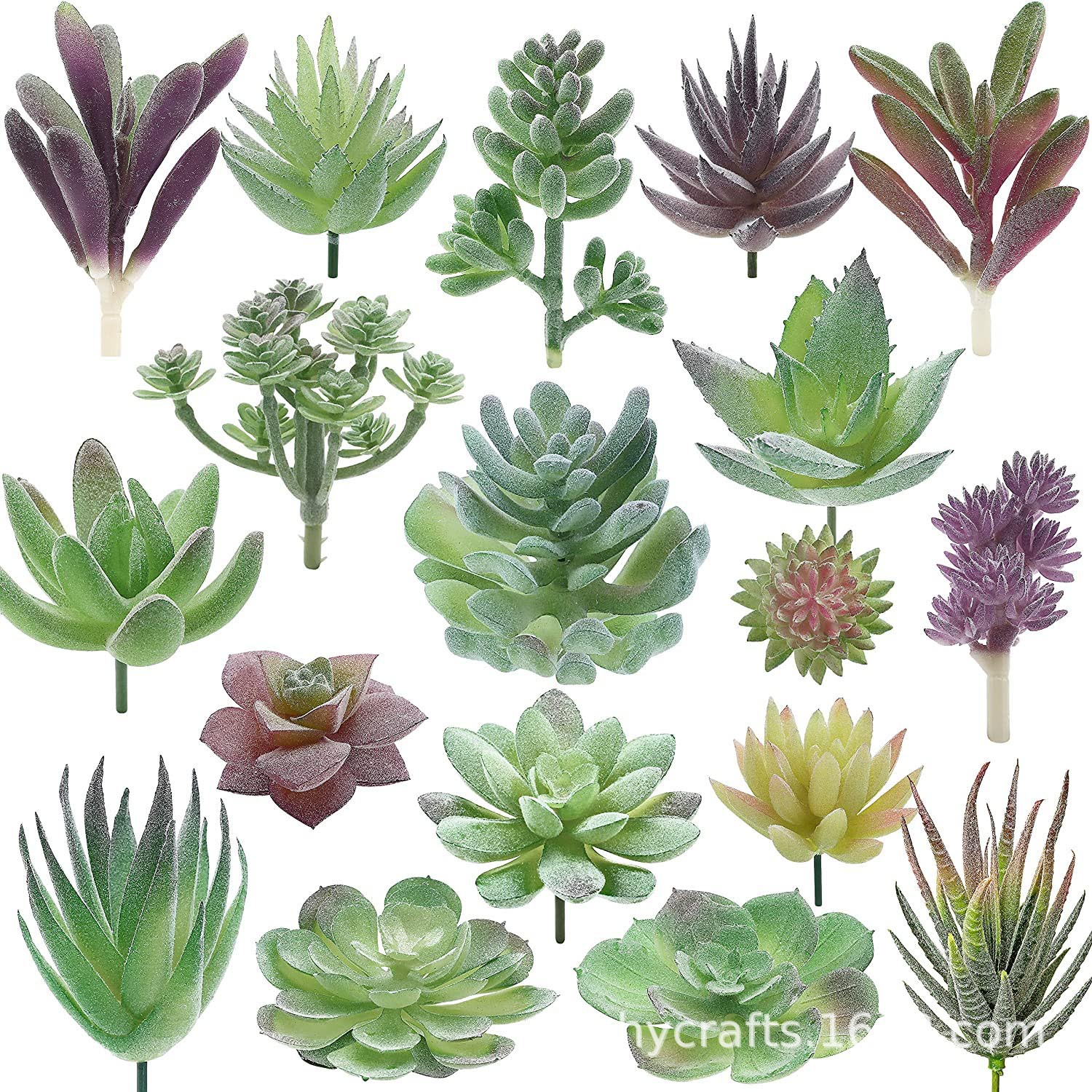Artificial succulent plant flocking creative artificial flower DIY plant wall accessories succulent fake flower head artificial flower suit