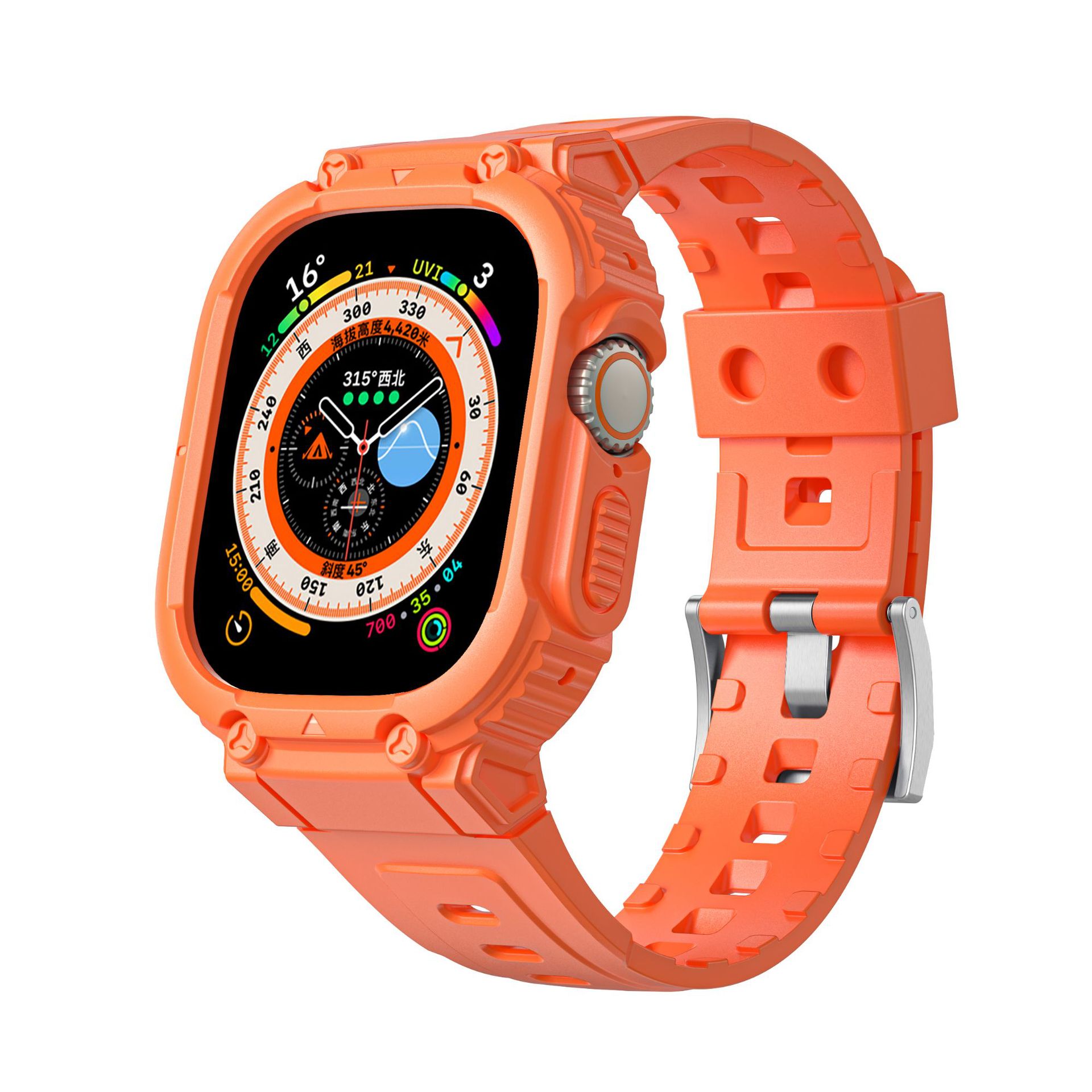 Picture of For apple 4~8 generation watch with solid color TPU apple watchUltra249mm all-in-one strap new