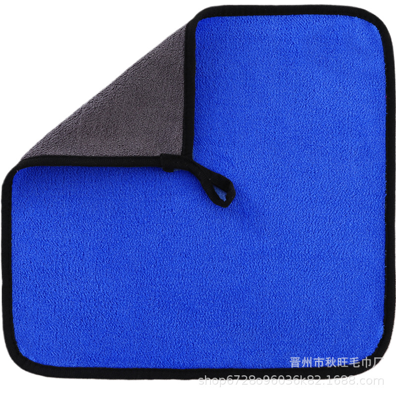 Picture of Manufacturer Wholesale Double-Sided Cleaning Towel Car Special Absorbent Car Wiping Towel Rag Coral Velvet Thickened Small Towel