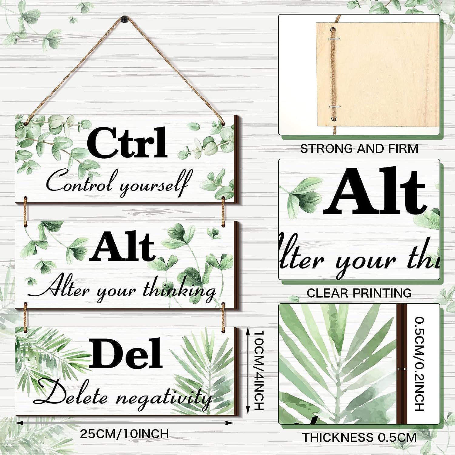 Picture of Sunflower Inspirational Wooden Listing Office Wall Decoration Ctrl Alt Del Wooden Logo Amazon Hot Sale