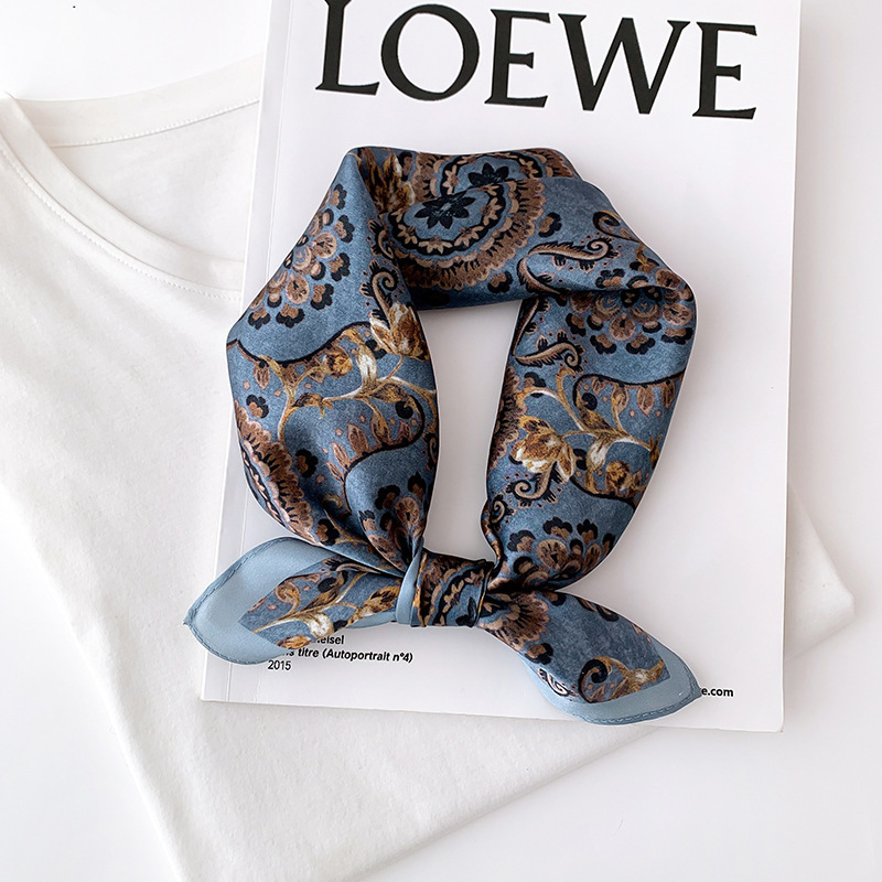 Picture of 2024 New Style Silk Scarves Women's Spring and Summer Fashion Printed 100 Mulberry Silk Small Square Scarf South Korea Ribbon Scarf