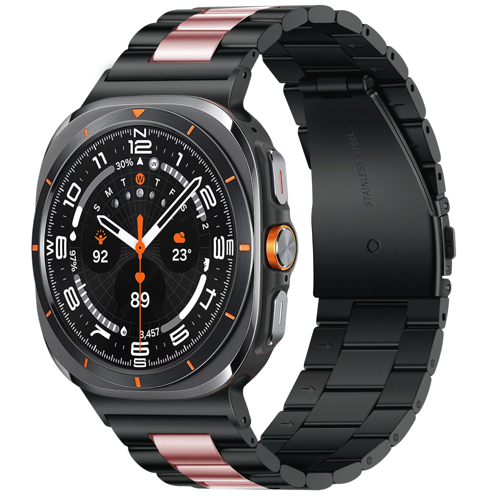 Picture of Suitable for Samsung Galaxy Watch8 Stainless Steel Metal Three-Bead Business Strap Samsung Ultra Strap
