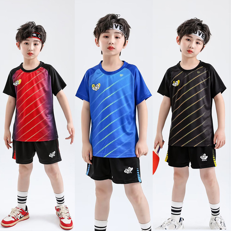 Children's table tennis uniform breathable short sleeve boys and girls sports competition training team uniform summer student class uniform 22067