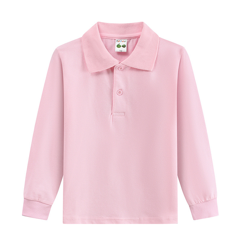 Picture of Boys' polo shirt long sleeve T-shirt children's cotton school uniforms girls lapel garden clothes White bottoming shirt a generation of hair