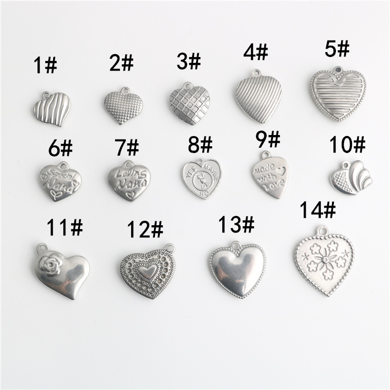 Picture of European and American Stainless Steel Pattern Love Pendant Pendant Fashion Fashion Cool Punk Hip Hop with DIY Accessories