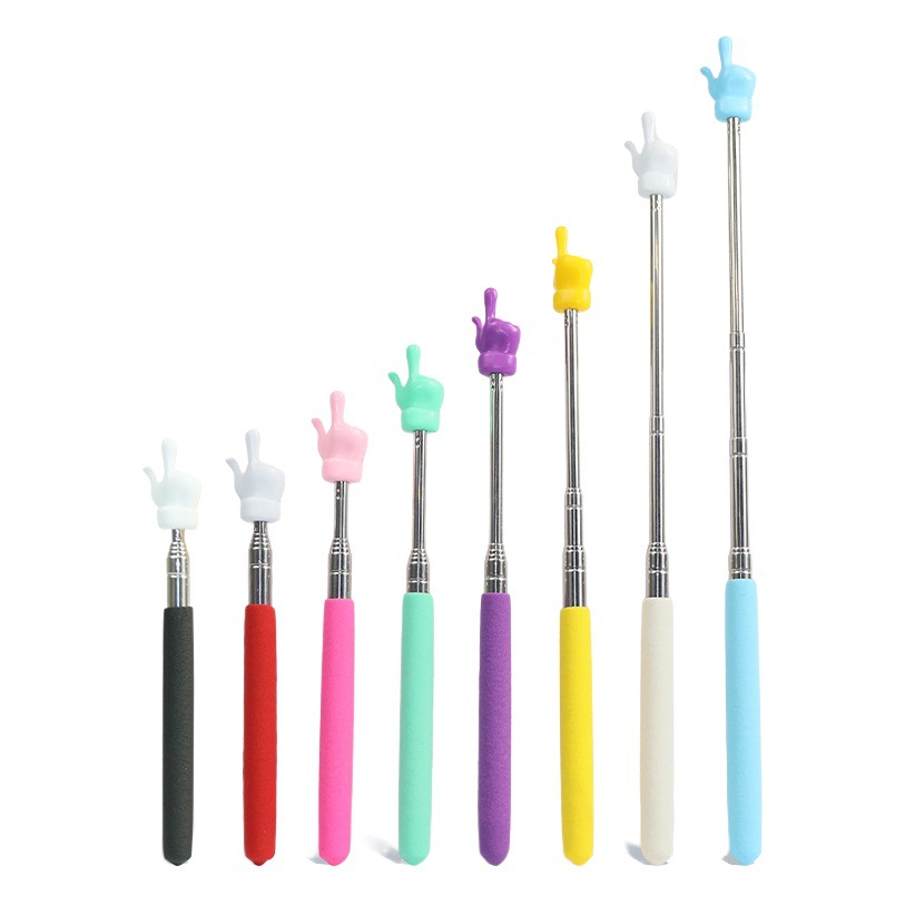 Spot Retractable Stainless Steel Baton Kidsren's Finger Reading Teaching Pointer Teacher Class Home Teaching Stick Pointer Pen