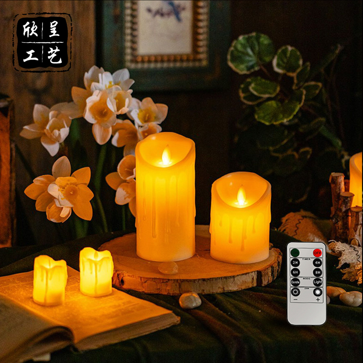 Led Flameless Digital Candle Remote Control Concert Birthday Wedding Props Artificial Candle Light Swing Night Light
