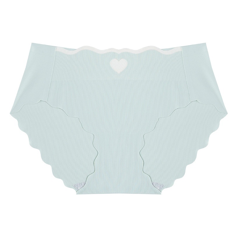 Japanese Girl's Traceless Ice Silk Underwear Sweet Cute Mid-Waist Briefs Love Cotton Crotch plus size Summer Thin Briefs