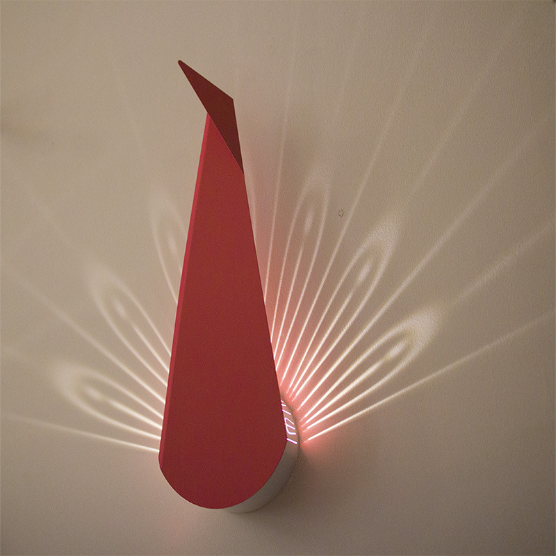Picture of Wall Lamp Bedroom Bedside Lamp Nordic Living Room Background Wall Creative Aisle Corridor Modern Simple Decoration Peacock Wall Lamp