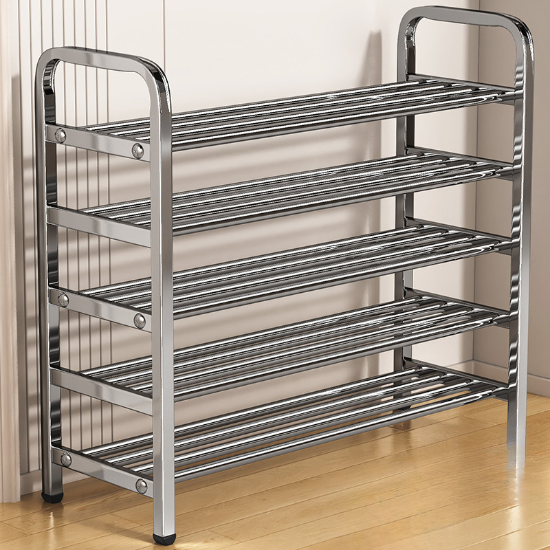 Bold Stainless Steel Shoe Rack Multi-Layer Home Door Entry Multi-Functional Storage Rack Dormitory Rental House Wholesale